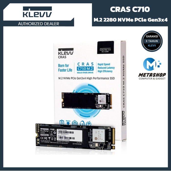 KLEVV SSD NVMe CRAS C710 256GB | 512GB | 1TB M.2 2280 PCle Gen3 x4