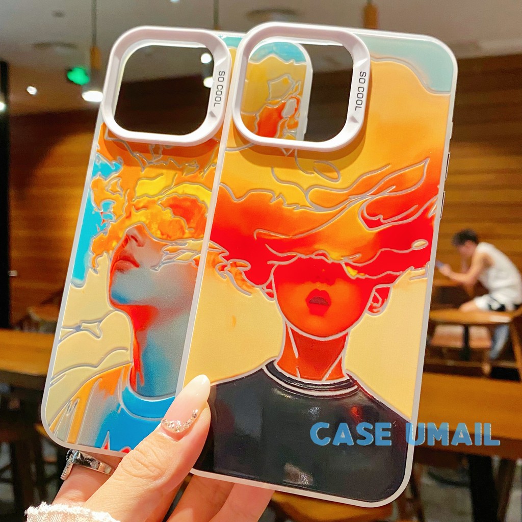 Silver White Case iPhone 13 pola pria kreatif Penutup Penuh Perlindungan Penuh For Case iPhone 15 X 