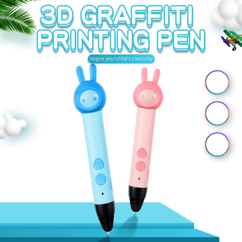 

3d Pen for Kids PLA Filament 1.75mm Set 3D Printing Pens Kit Safe Low Temperature Anti-Scald USB Charging Birthday Gift