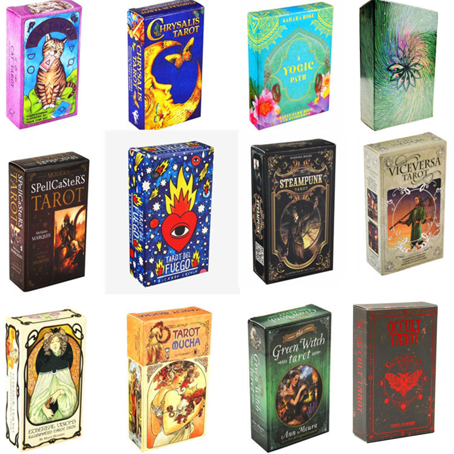 HOT 400 Style Tarot Cards Oracle Golden Art Nouveau The Green Witch Universal Celtic Thelema Steampu