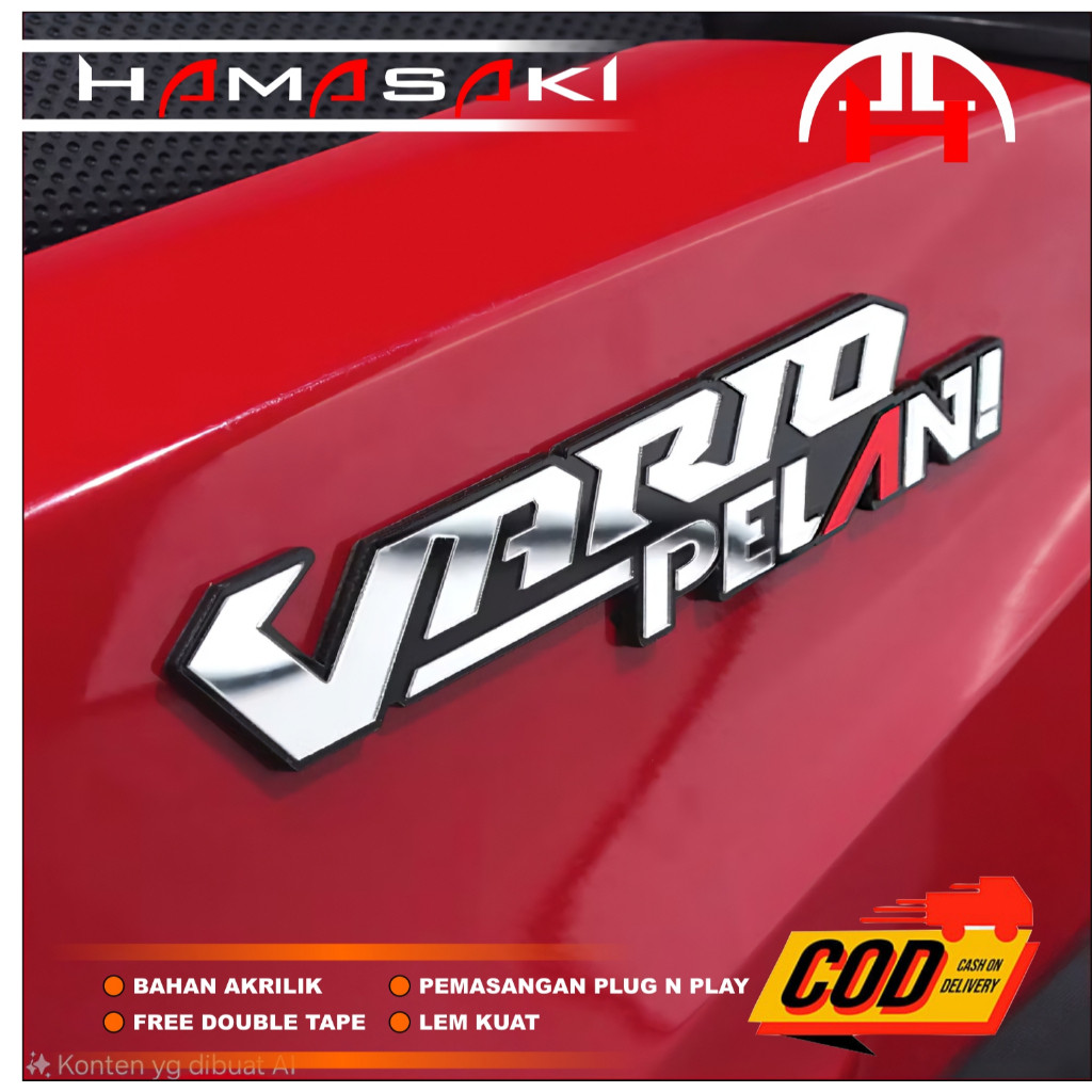 Emblem VARIO PELAN Aksesoris Vario Emlem VARIO 125 timbul logo MOTOR VARIO Stiker VARIO Timbul