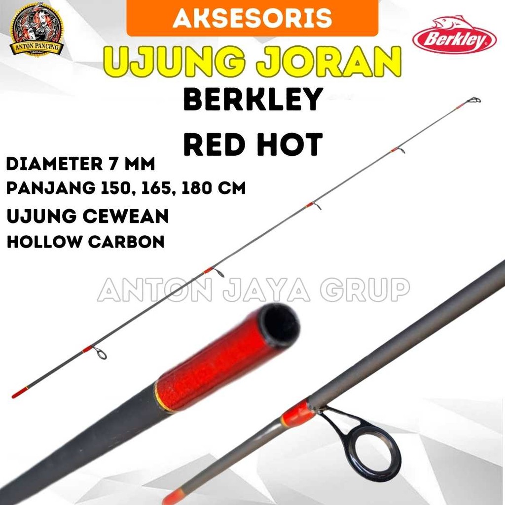 Ujung Joran Berkley Red Hot Panjang 150, 180 Bahan Carbon Hollow
