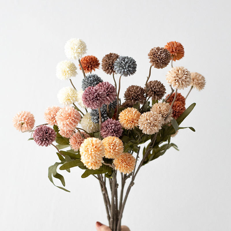 

5 Heads Dandelion Artificial Flowers Bridal Bouquet Wedding Home Party Decor Flower Arrangement Decoration Hydrangea