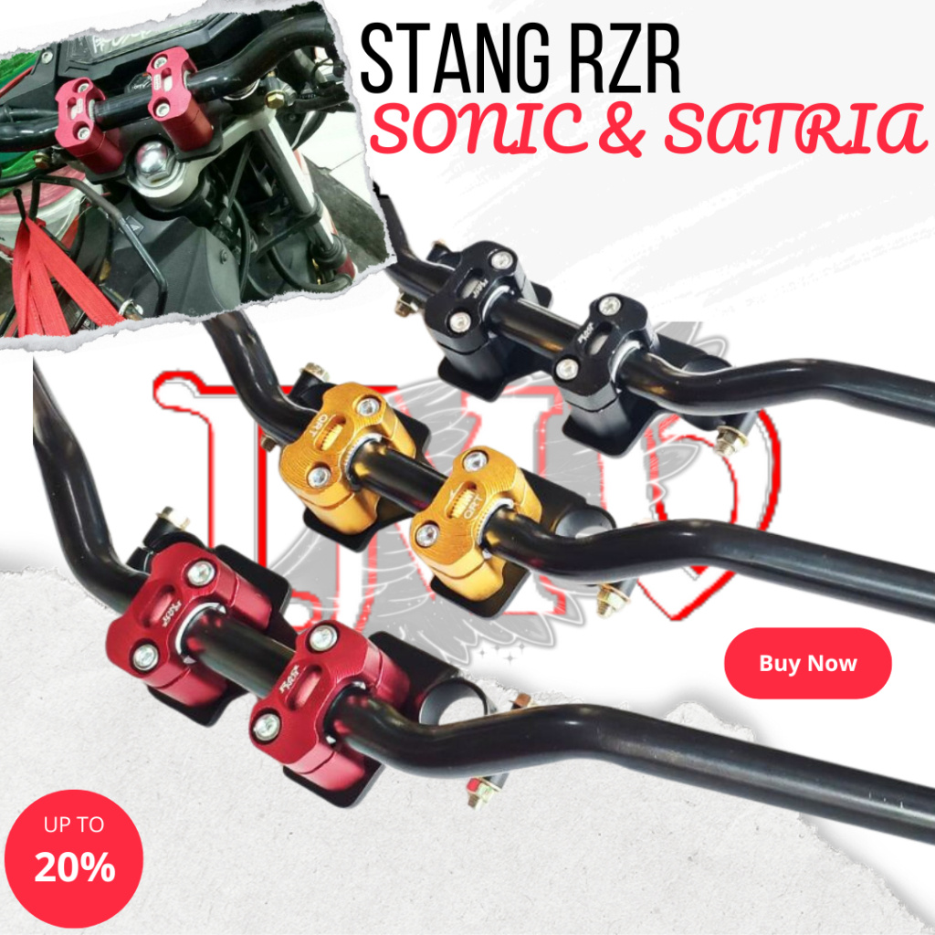 Stang Rzr Sonic dan Satria Fu plus Dudukan Stang Sonic Satria Fu | Raiser Stang Rzr Satria Fu Sonic