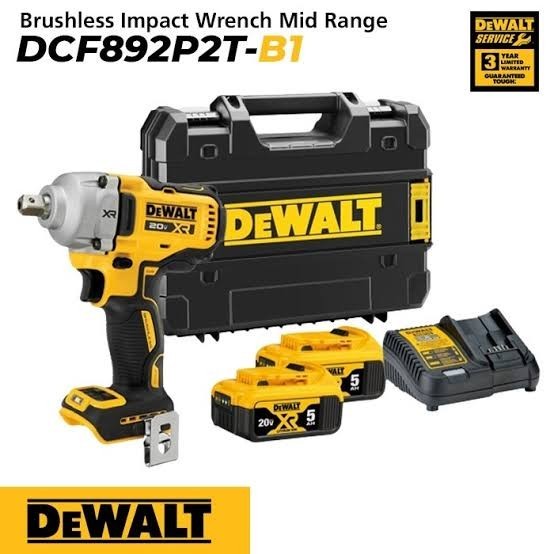 DEWALT DCF892P2T IMPACT WRENCH CORDLESS BRUSHLESS MESIN PEMBUKA BAUT TRUK MOBIL MOTOR IMPACT WRENCH 