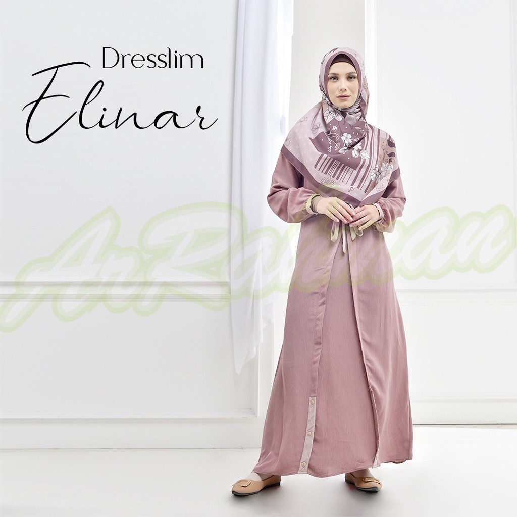 DISKON Gamis Dresslim Lengan Panjang Elinar | Gamis Dewasa [ Ori Rabbani] Ar-Rahman.Shop