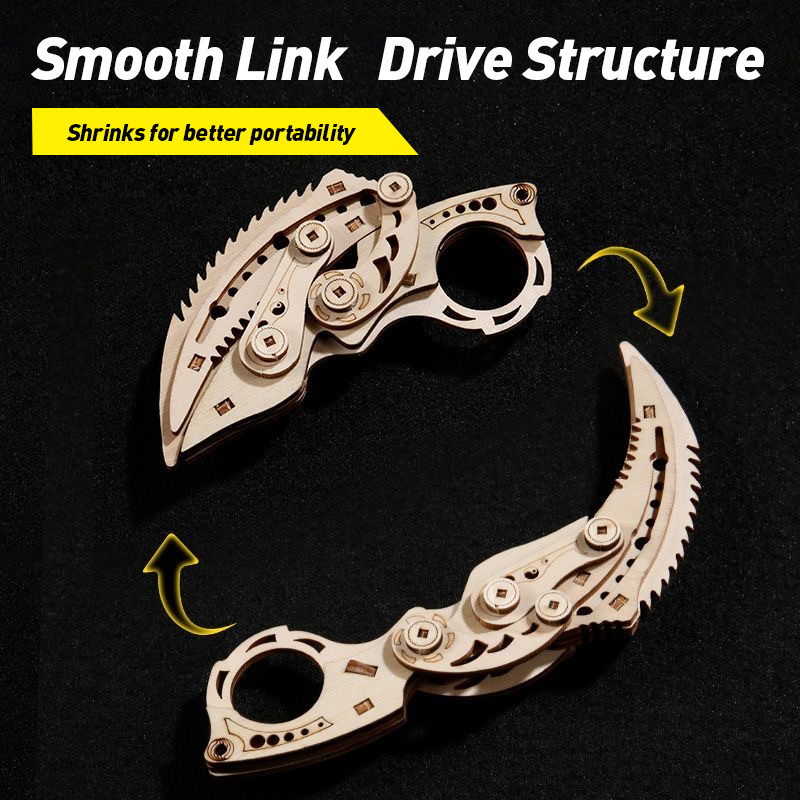 RB Creative Wooden 3D Puzzles Wood Toy Fake Knife CSGO Gun Folding Claw Knives Hand-assembled Model