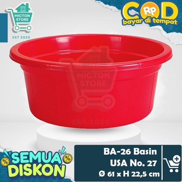BUNTON Lion Star BA-26 Basin USA No. 27 Baskom Air Jumbo Besar Cuci Baju Kamar Mandi WC Bak Mandi Em