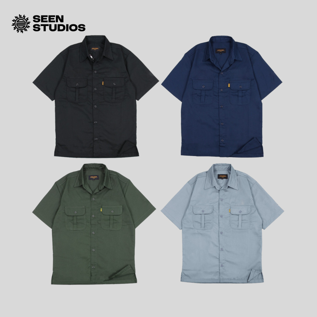 EIGHTEEN Workshirt Polos - Kemeja Pria Workshirt Polos Noise Project