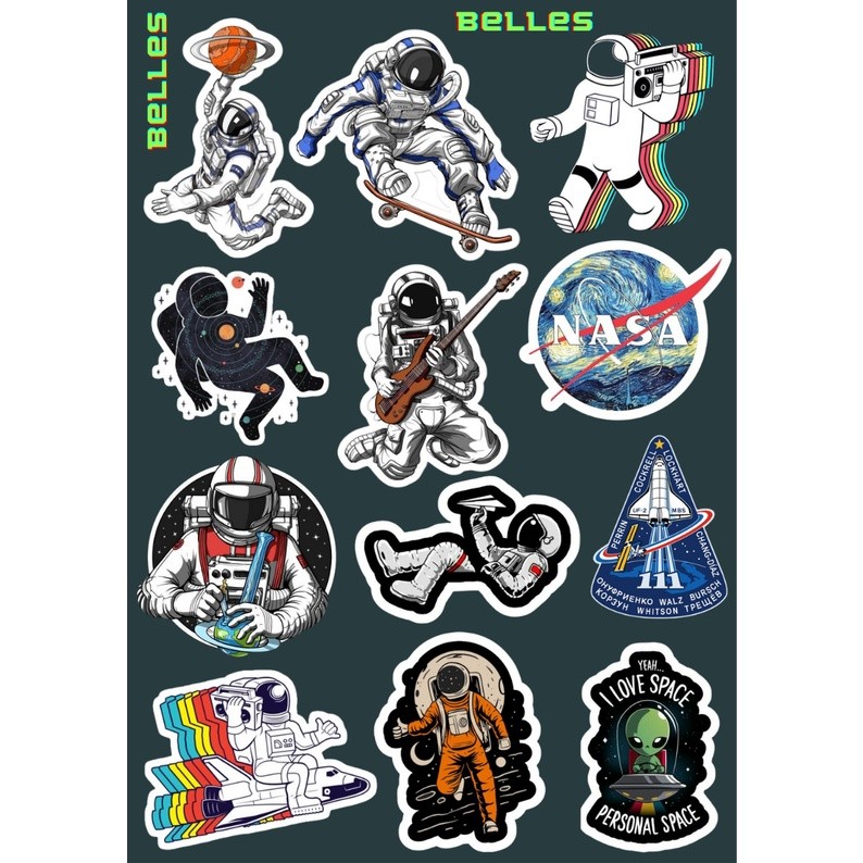 

Stiker Astronot Luar Angkasa untuk Sticker Koper Laptop HP TUMBLER SEPEDA MOTOR HELM BOTOL MINUM