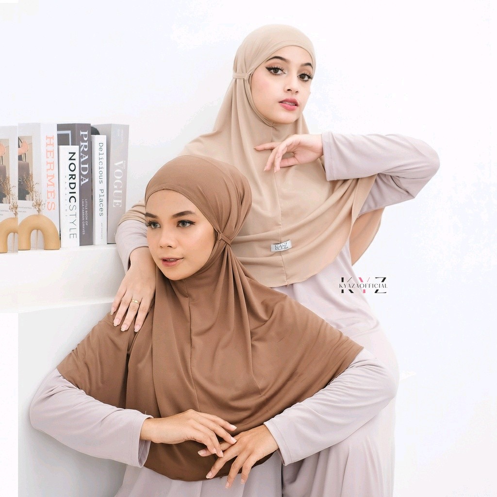 Hijab Bergo Jersey Tali size M/Jilbab Jersey Tali Belakang/Hijab Instan Jersey Tali