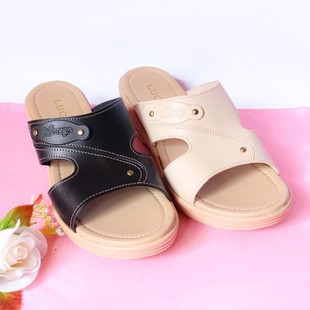W02 Sandal Slop Wedges Wanita Big Size / Jumbo Size 41-43