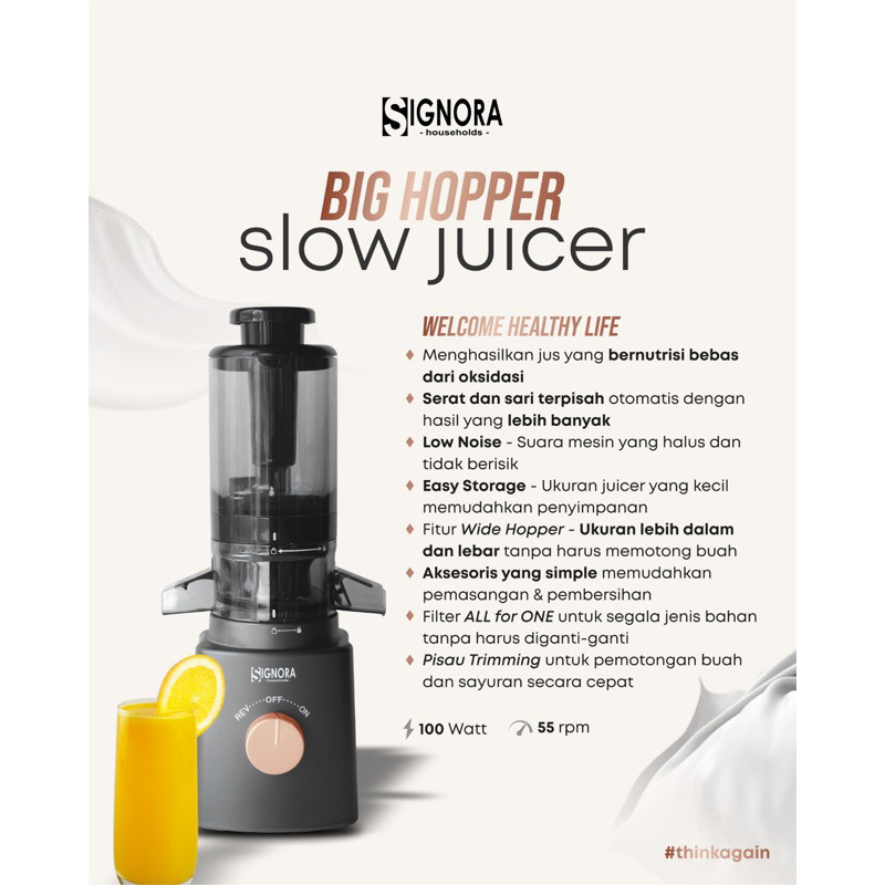 Slow Juicer Big Hopper Signora / Slow Juicer Mini Signora Big Mouth - Slow Juicer - Signora