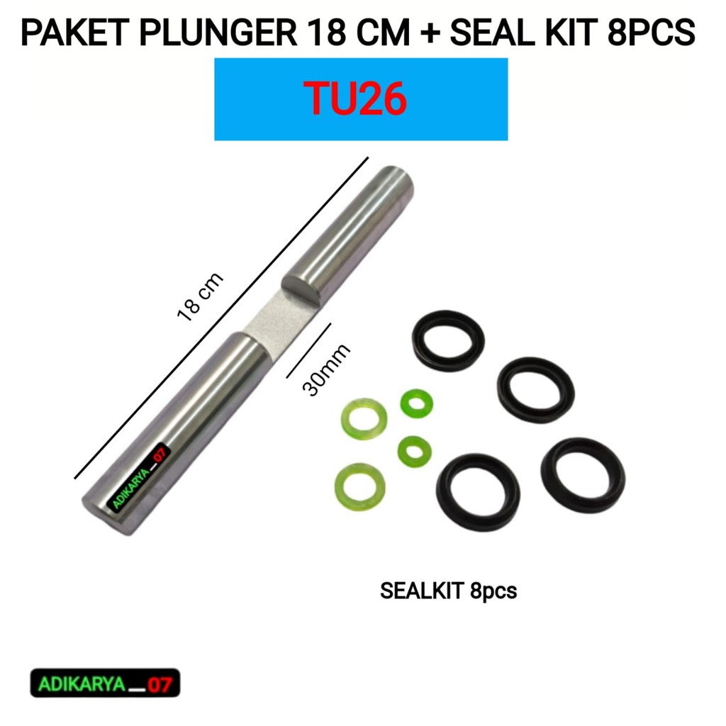 PAKET Plunger Pump TU26 18cm + Seal Kit TU26 Piston Mesin Semprotan Hama Plunger 3WZ4 V Paking Karet