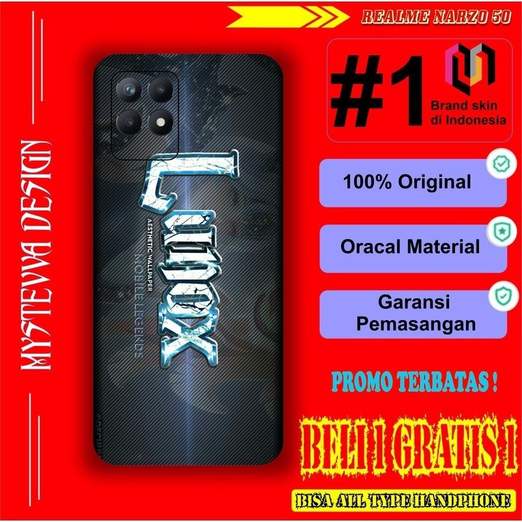 PROMO Garskin Skin REALME NARZO 50 Skin Pelindung Body motif Hero Mlbb