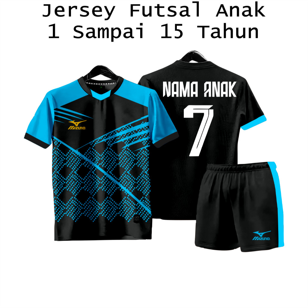 Baju Bola Sablon Nama + Nomor Jersey Futsal Custom Anak Anak Jersey Bola Custom Nama Anak S09