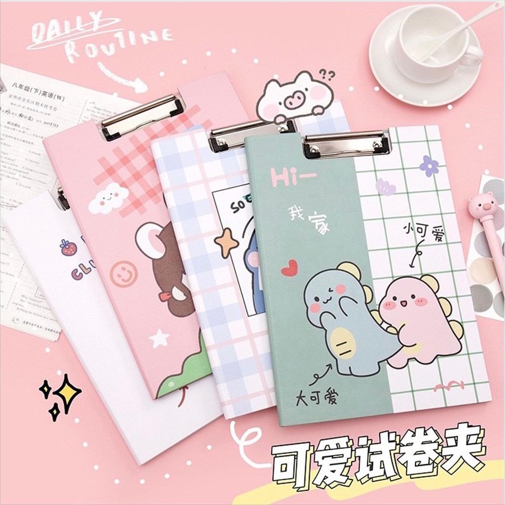 

STESSI Papan Jalan Ujian Clipboard Cover Motif Karakter Lucu Import Ukuran A4