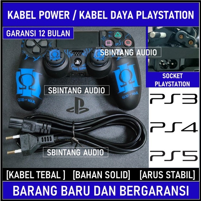 Kabel power playstation ps3 ps4 ps5 baru