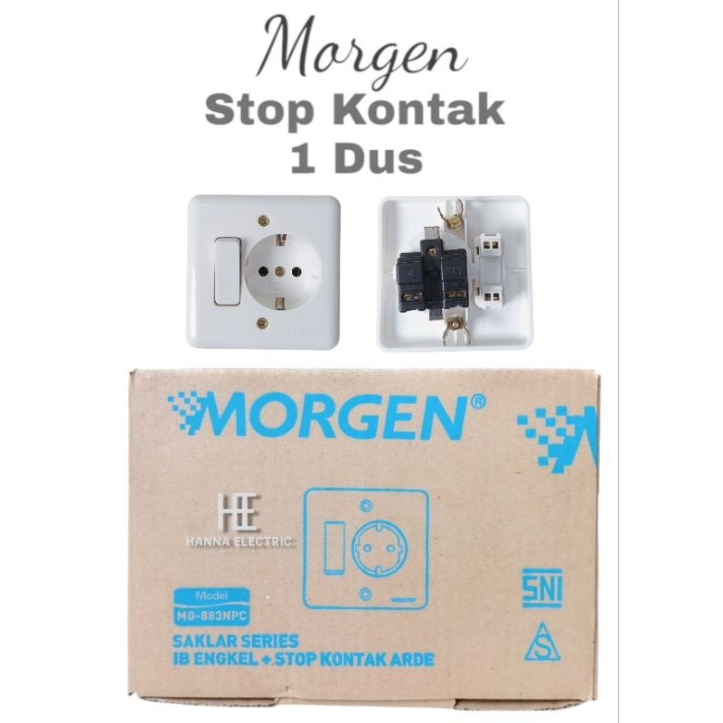 MORGEN Paket 1 Dus Isi 20 Pcs Stop Kontak + Saklar Engkel IB MG-883