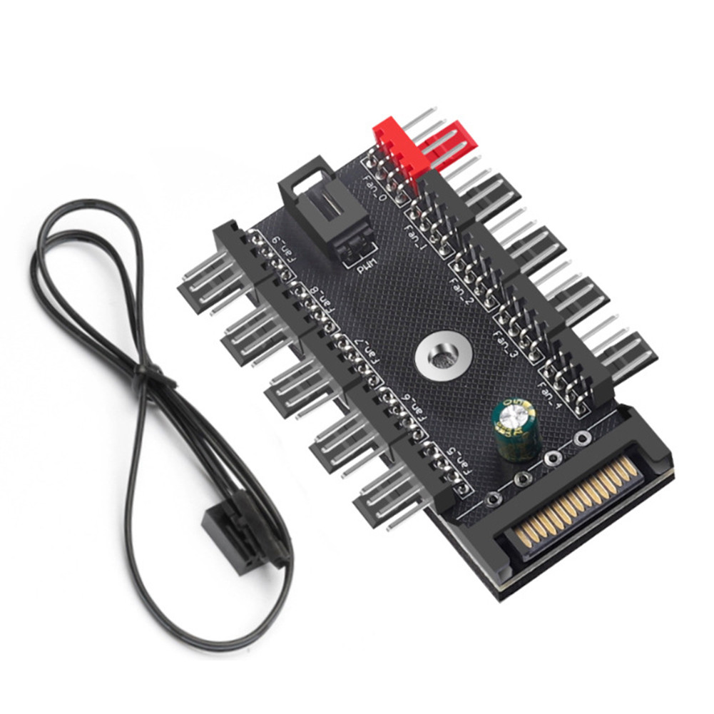 4-Pin PWM Fan Power Supply Cable 1 To 10 Way Splitter Hub CPU Cooling HUB Cooler Cooling Adapter for