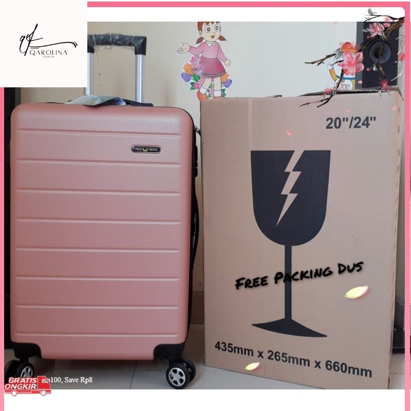 Koper Terkini / Tas Wanita Kekinian / FREE PACKING DUS KOPER 24 INCH 001 POLO VIENNA, KOPER UMROH BE