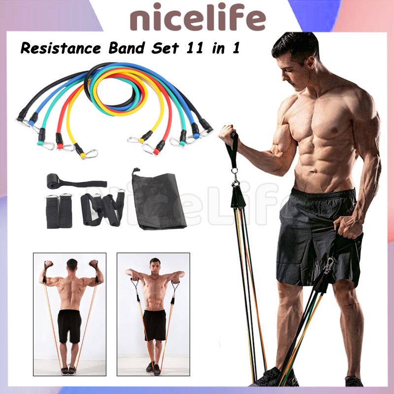 Resistance Bands 11 In 1 / Tali Resistance Pembantu Fitness / Resistance Bands