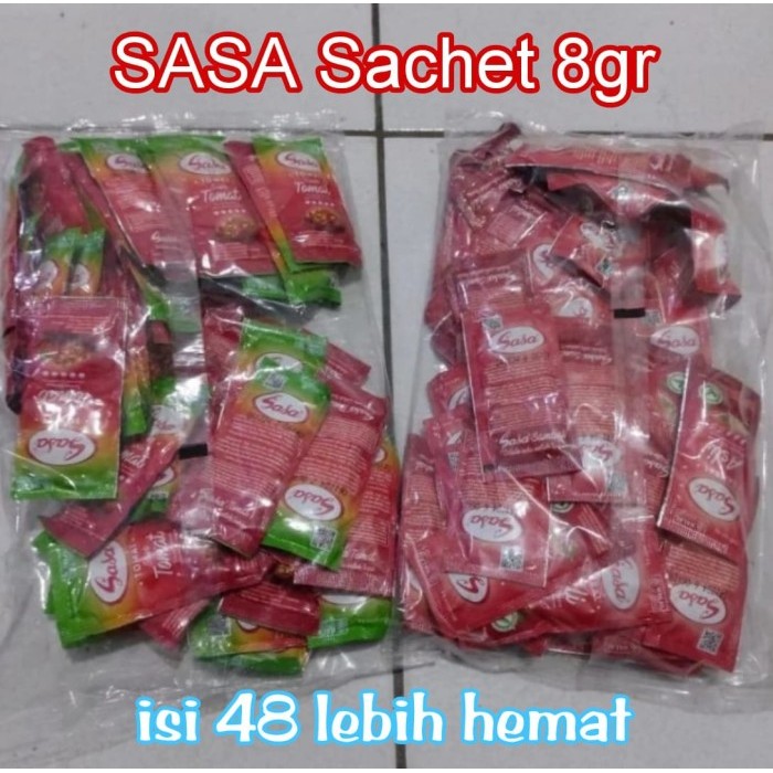 

saus saos sambal asli tomat SASA sachet 9 gr isi 48 kemasan pabrik