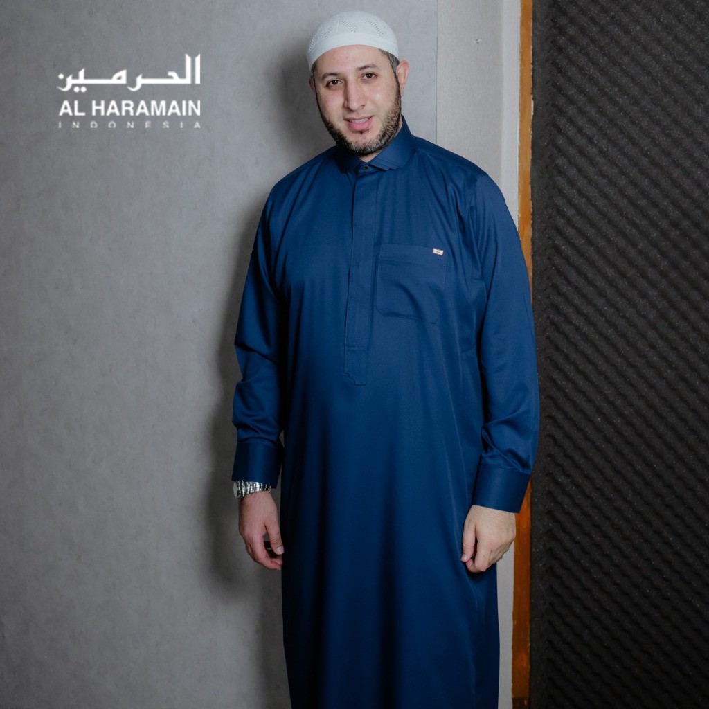 AL Haramain Jubah / Gamis Pria Dewasa Premium Resleting Toyobo (05) | Navy | Toska