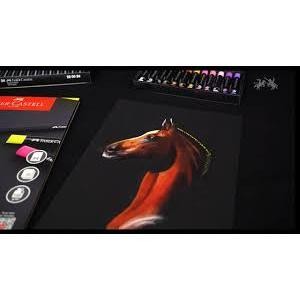 

TERLARIS! fabercastell black paper sketch book A4