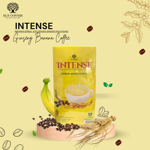 

Ready EL'S COFFEE Intense Ginseng Kopi Pisang 5 Sachet Pria Wanita Banana Coffee Herbal Stamina BPOM M-116