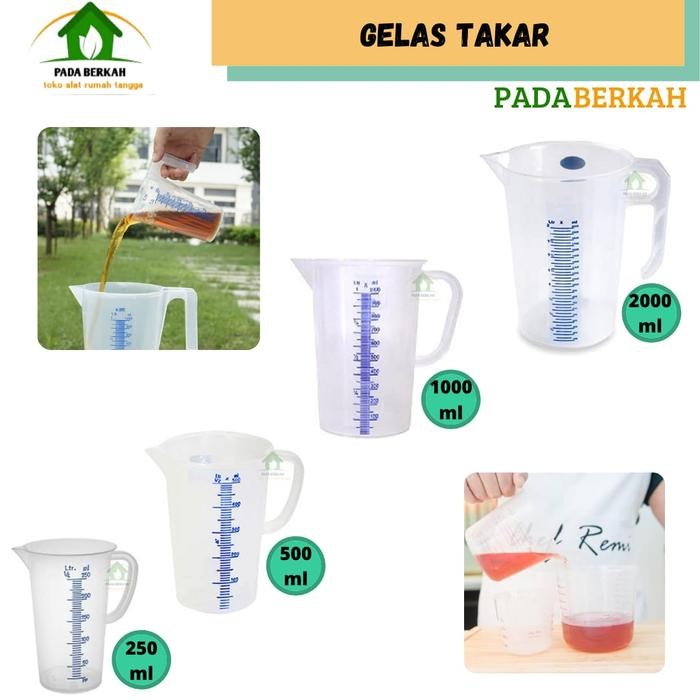 Gelas Takar Gelas Ukur Plastik Takaran Air Gelas Takaran Plastik - 2000 ml