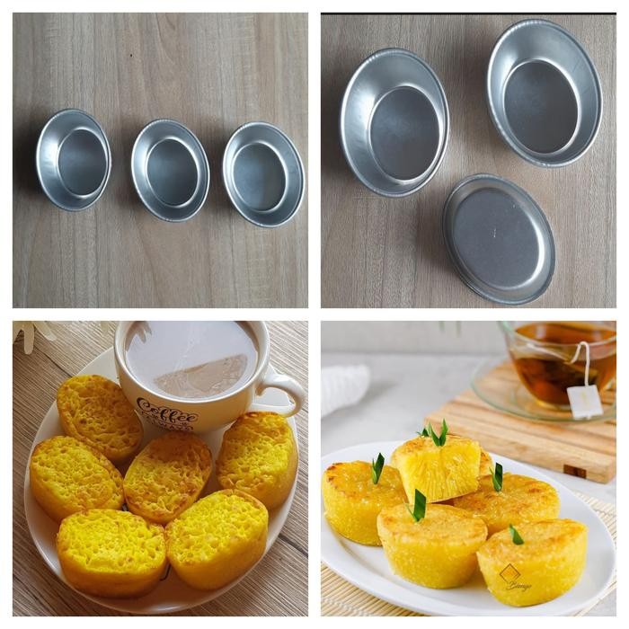 12Pcs Loyang Oval Bika Ambon Mini Cetakan Kue Press