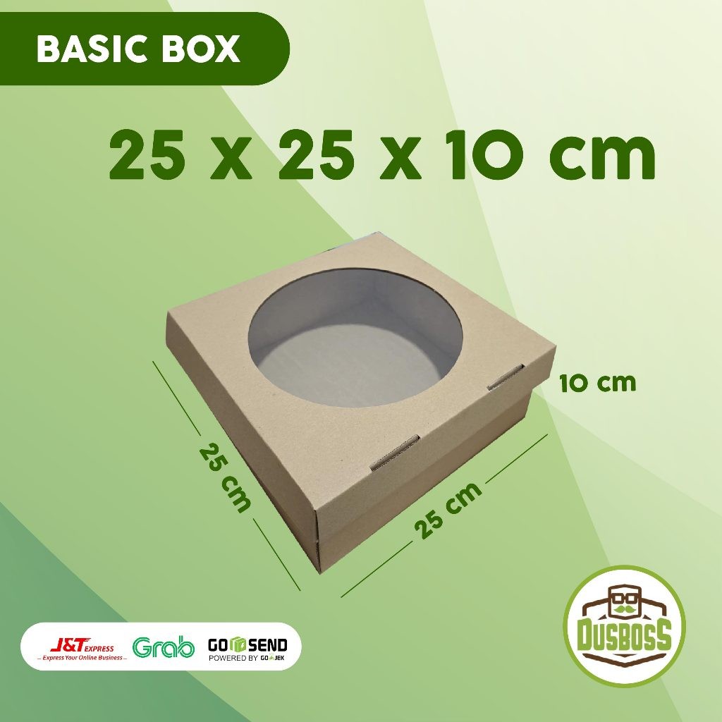 

BOX KUE MIKA 25x25x10 cm kardus die cut, untuk kue hampers gift box