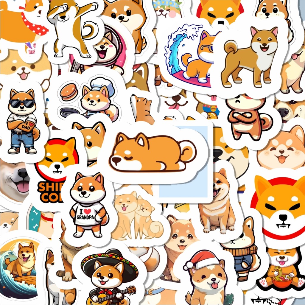 

100PCS Lucu Stiker Hewan Shiba Corgi Stiker Aesthetic Stiker Anti Air Stikers Berperekat Waterproof sticker decal buat Motor Helm Buku Journal Koper Casing HP Laptop Botol Minum Hadiah anak