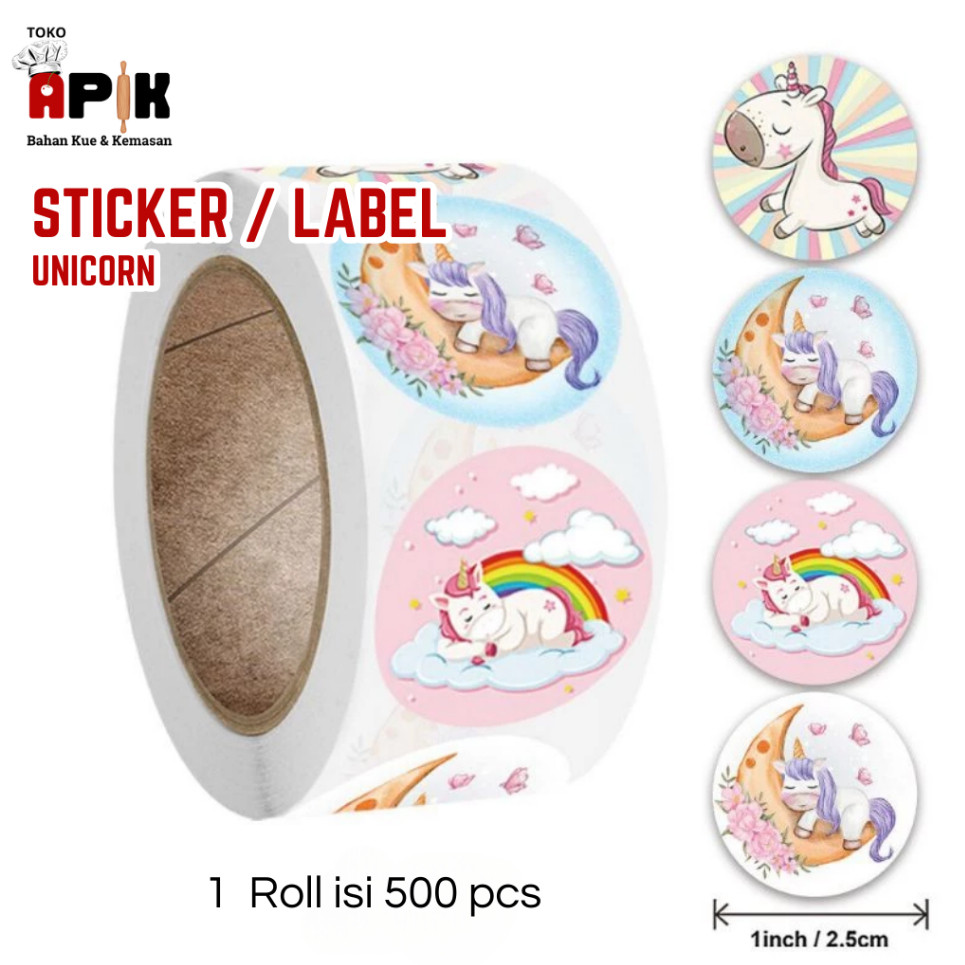 

STIKER BINGKAI UNTUK LABEL ATAU UCAPAN UNICORN / THANK YOU / HANDMADE