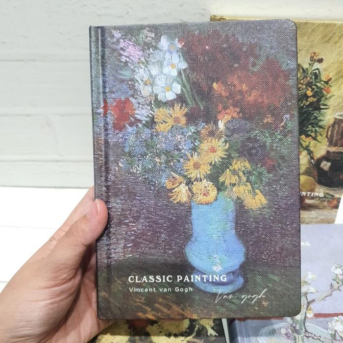 

READY Diary A5 Classical Painting Van Gogh | Jurnal | Notebook Hardcover | Buku Tulis Aesthetic - flower in a blu SIAP KIRIM