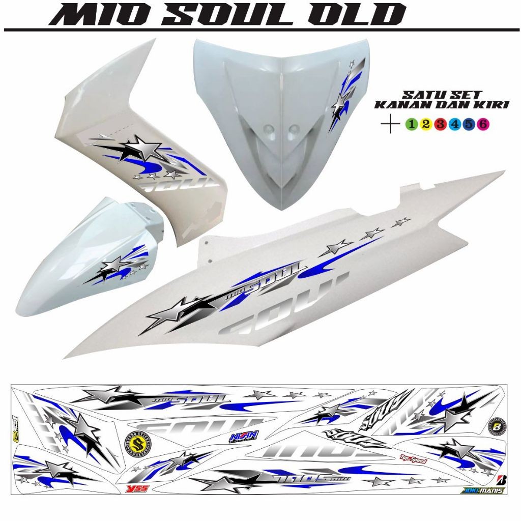 STIKER MOTOR STIKER MOTOR MIO SOUL SO / STRIPING MIO SOUL KARBU MOTIF KEREN