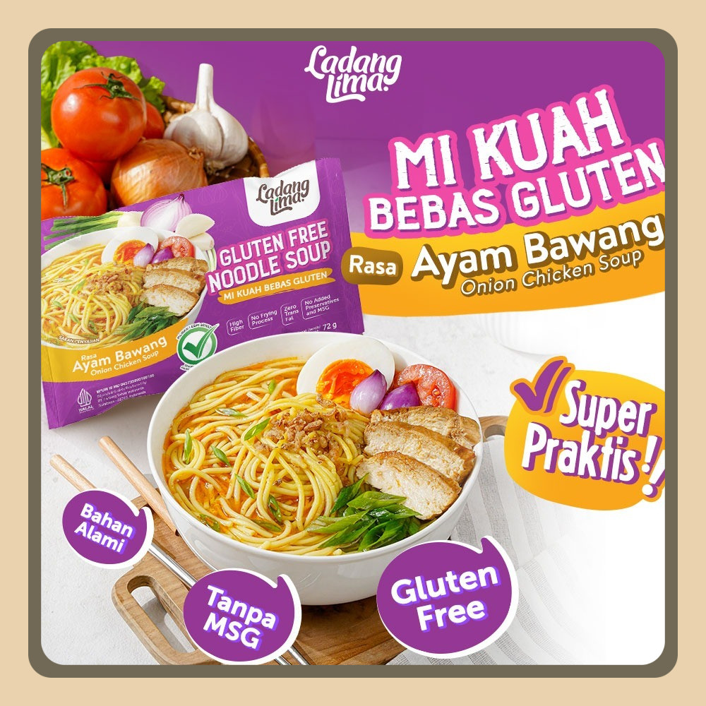 

Mie Gluten Free Ladang Lima - Rasa Ayam Bawang