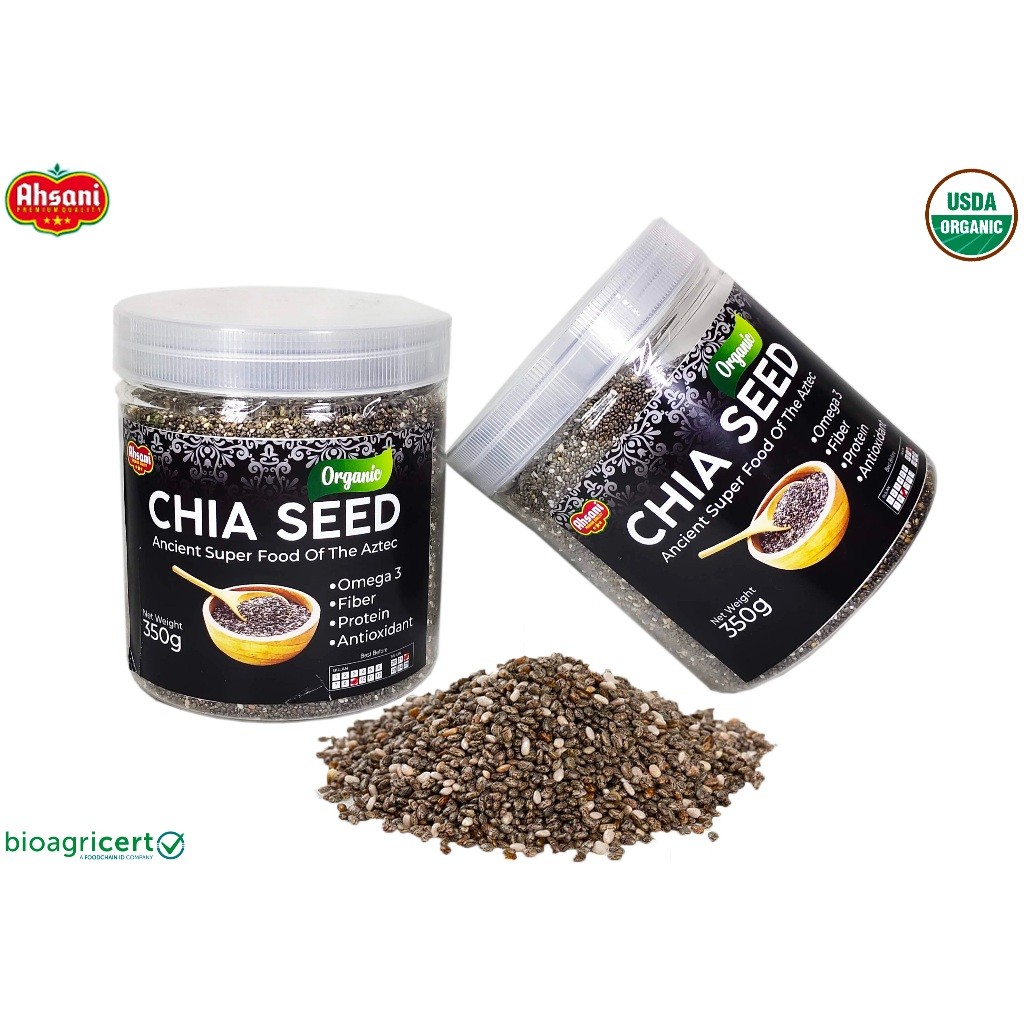 

Chia Seed AHSANI Kemasan Ekonomis dari Mexico Organic Black Chia Seed Mexico - Biji Hitam Organik