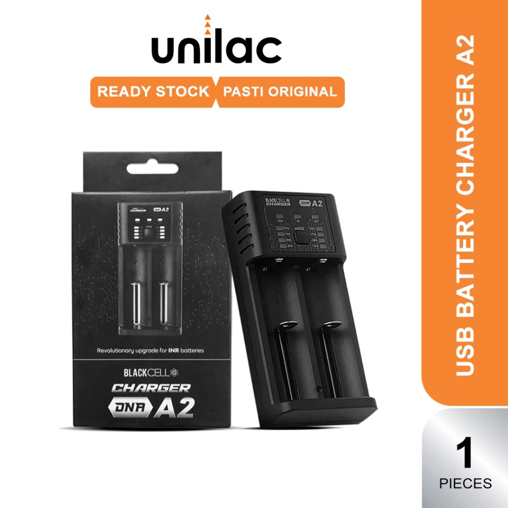 Authentic Blackcell Charger Baterai 18650 DNA A2 2 Slot Battery - Charger Baterai Blackcell