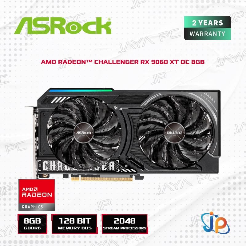 VGA ASRock AMD Radeon Challenger RX 9060 XT OC 8GB - 8 GB GDDR6