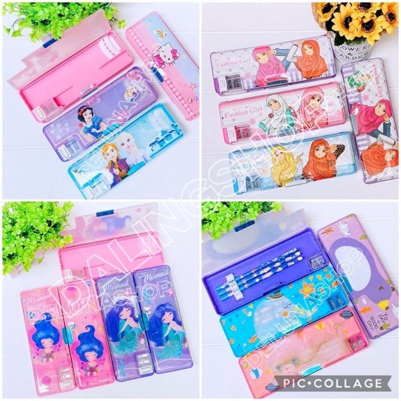 

Kotak Pensil Hijab 5in 1/ Kotak Pensil Kalkulator / Pencil Case Kotak Pensil Magnet MAGNET TEMPAT PENSIL
