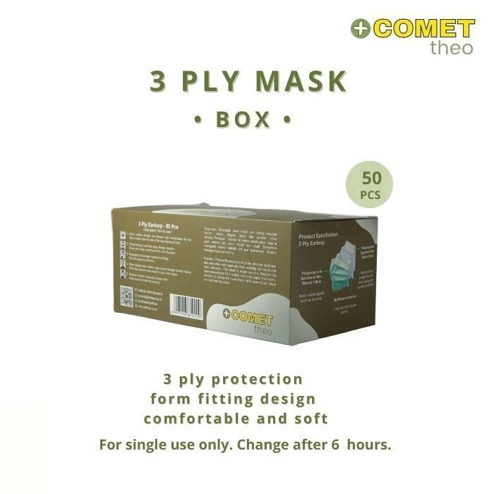Masker Earloop COMET Theo (3ply) PUTIH