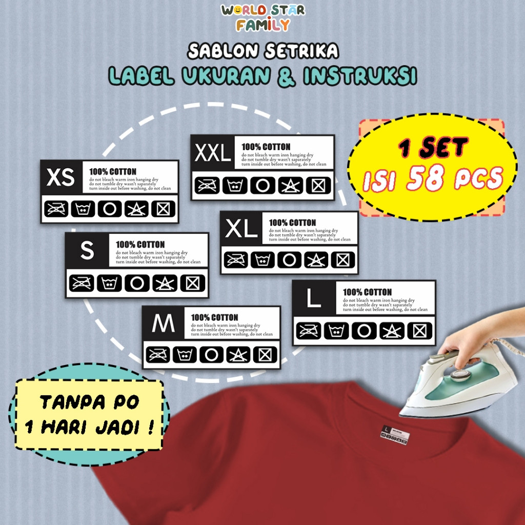 

LABEL TAG UKURAN BAJU LABEL SETRIKA LABEL HIJAB CUSTOM TAG TOPI / SABLON LABEL BAJU CUSTOM LABEL SETRIKA