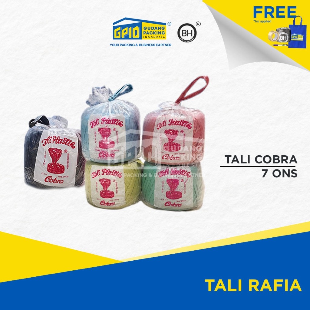 

COBRA - Tali Rafia Hitam / Warna-Warni 7 ons