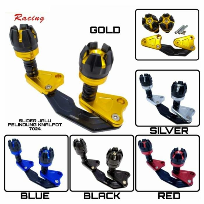 JALU SLIDER KNALPOT NMAX-AEROX-FRAME SLIDER KNALPOT CNC NMAX AEROX 155 - GOLD, Jalu nya aja