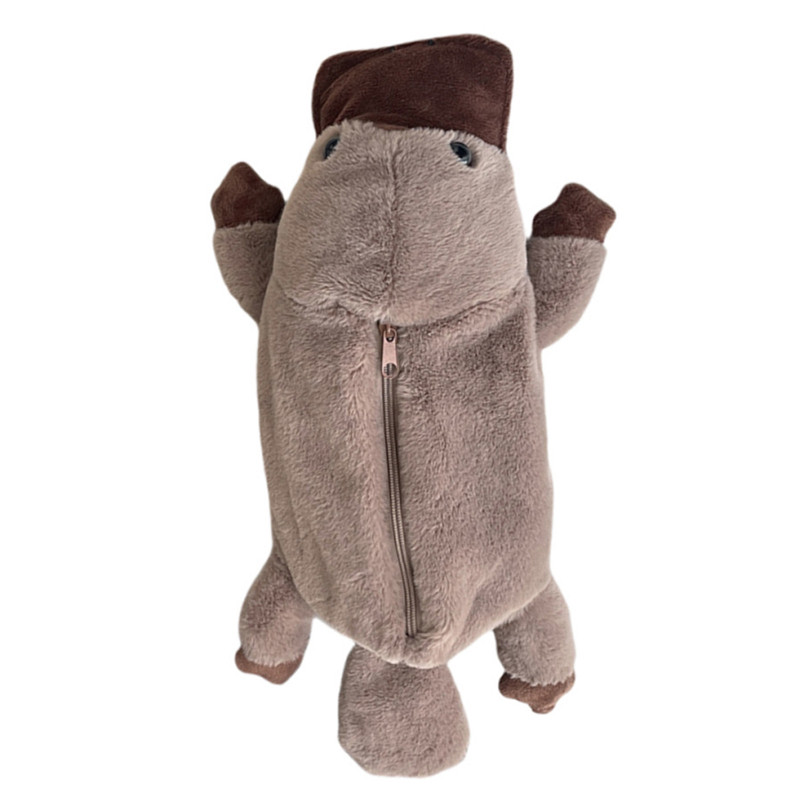 

1PC Cute Platypus Pencil Case Cosmetic Bag Plush Pen Pouch Large Capacity Storage Bag School Supplies Stationery Box