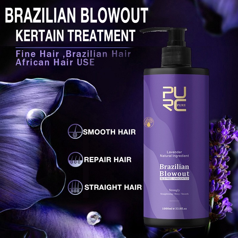 Keratin Lavender Smoothing Treatment Brazilian PURC Keratin Smoothing Keratin Hair Treatment 1000Ml