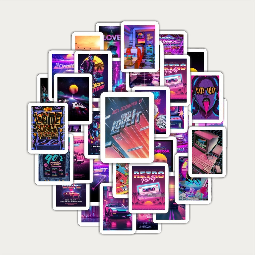 

Sticker Pack Stiker Vaporwave/Shockwave | Sticker TUMBLR | Stiker LAPTOP KOPER HELM
