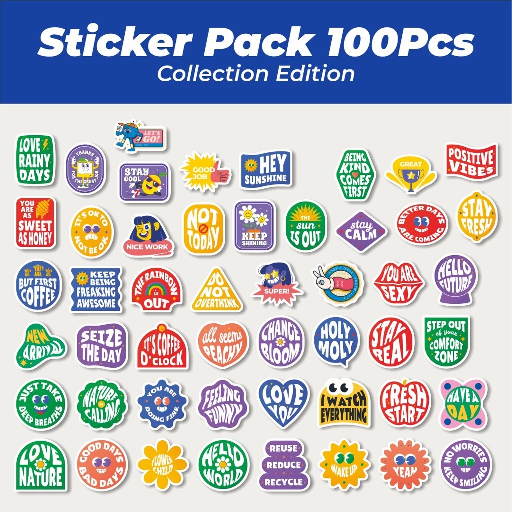 

Hot Sticker Tulisan Bahasa Inggris Lucu Anti Air Stikers Berperekat Waterproof Sticker Decal Buat Motor Helm Buku Journal Koper Casing HP Laptop Botol Minum